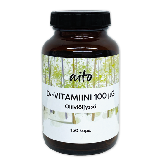 Aito D3-vitamiini Oliiviöljyssä 150 kapselia